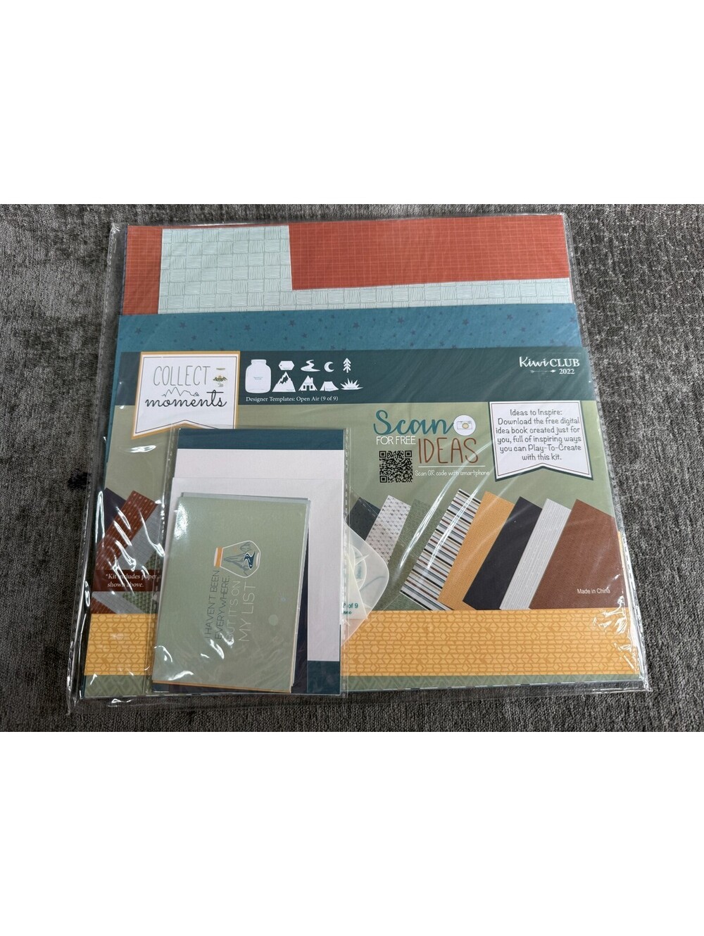 Kiwi Lane Kiwi Club 2022 Collect Moments Open Air Scrapbook Kit Templates Paper